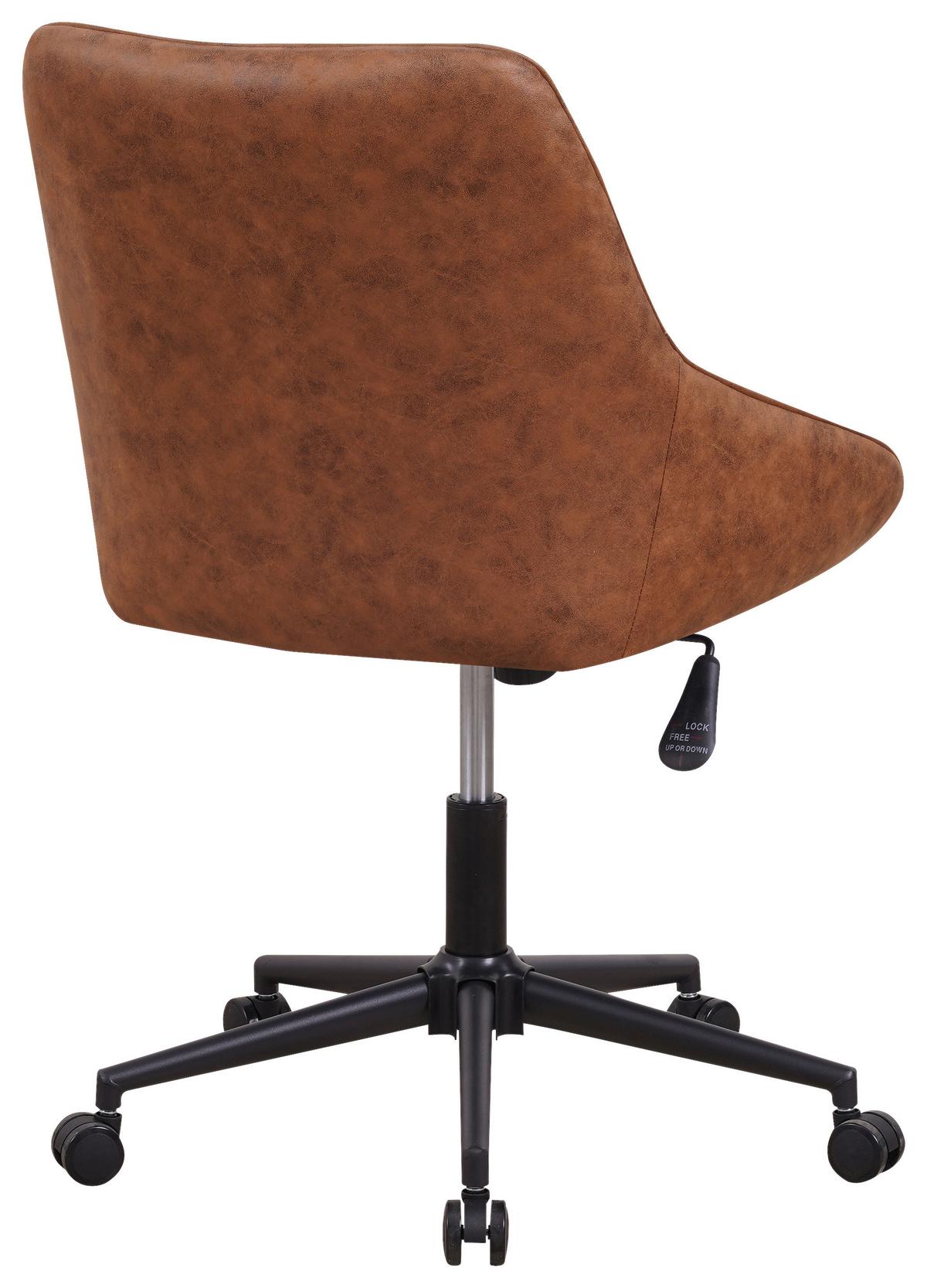 Drehstuhl Kayne ca. 60x84 cm Cognac - Cognac/Schwarz, KONVENTIONELL, Textil/Metall (60/84/64,5cm) - MID.YOU