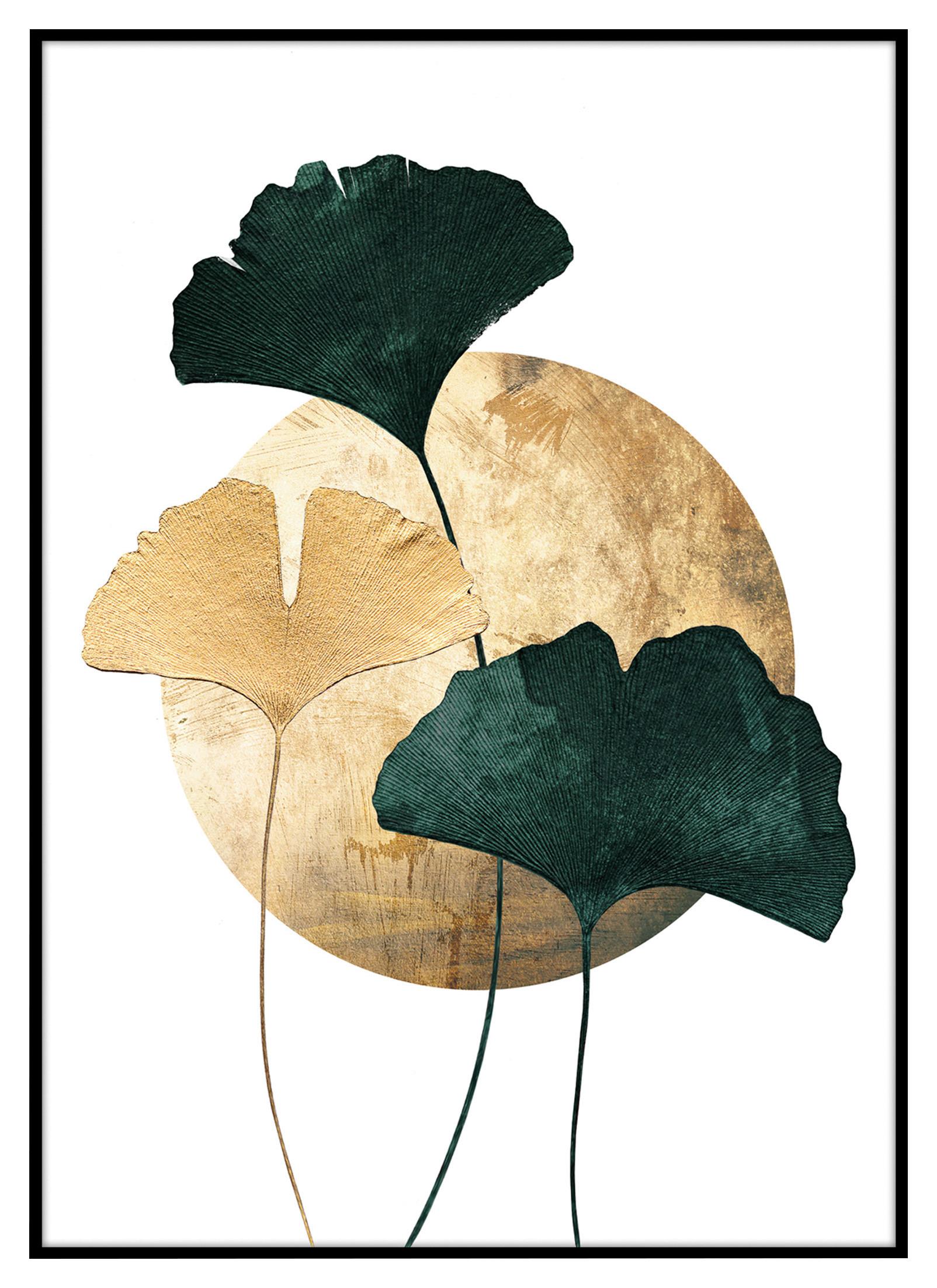 Tablou cu ramă Elena cca. 50x70 cm - auriu/verde, Modern, hârtie/material pe bază de lemn (50/70cm) - Mömax