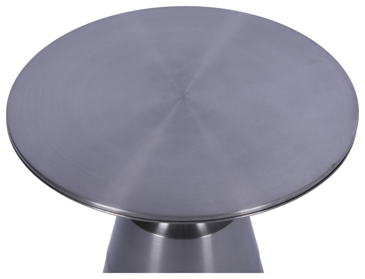 Beistelltisch Baily Grau/Schwarzchrom - Schwarzchrom/Grau, ROMANTIK / LANDHAUS, Glas/Metall (48/54,5cm) - Premium Living