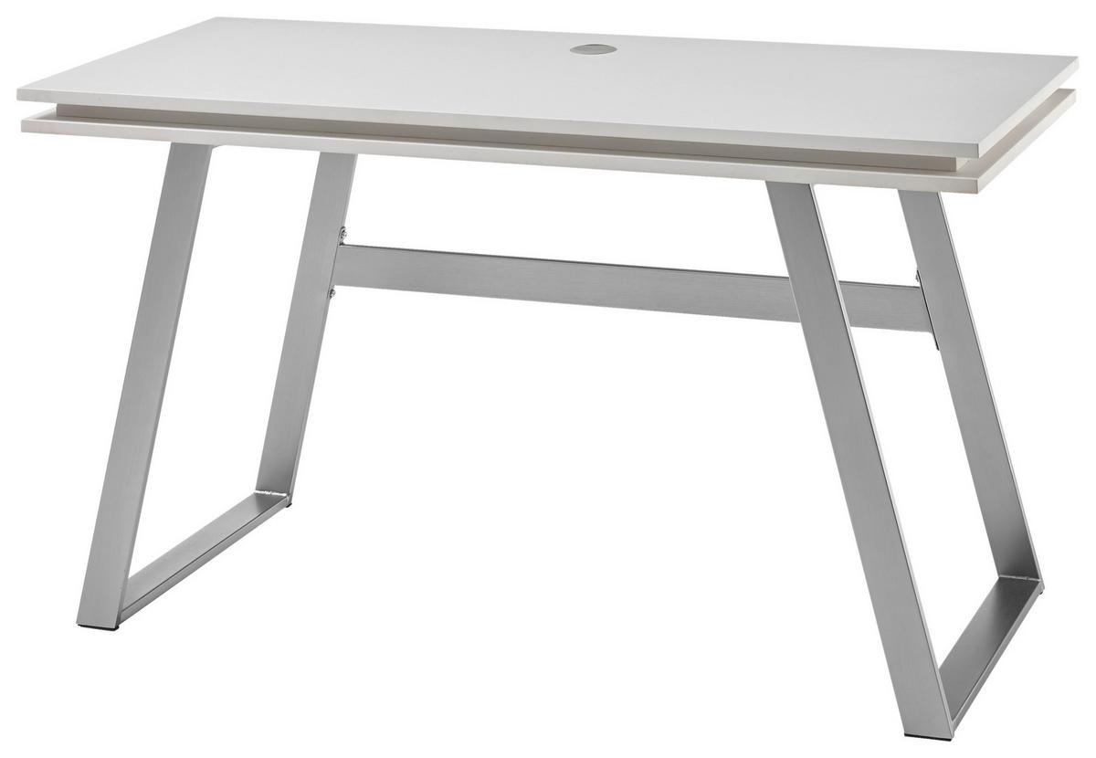 Pisalna Miza Tiflis 1 - barve nerjavečega jekla/bela, Moderno, kovina/leseni material (140/75/60cm) - Mömax