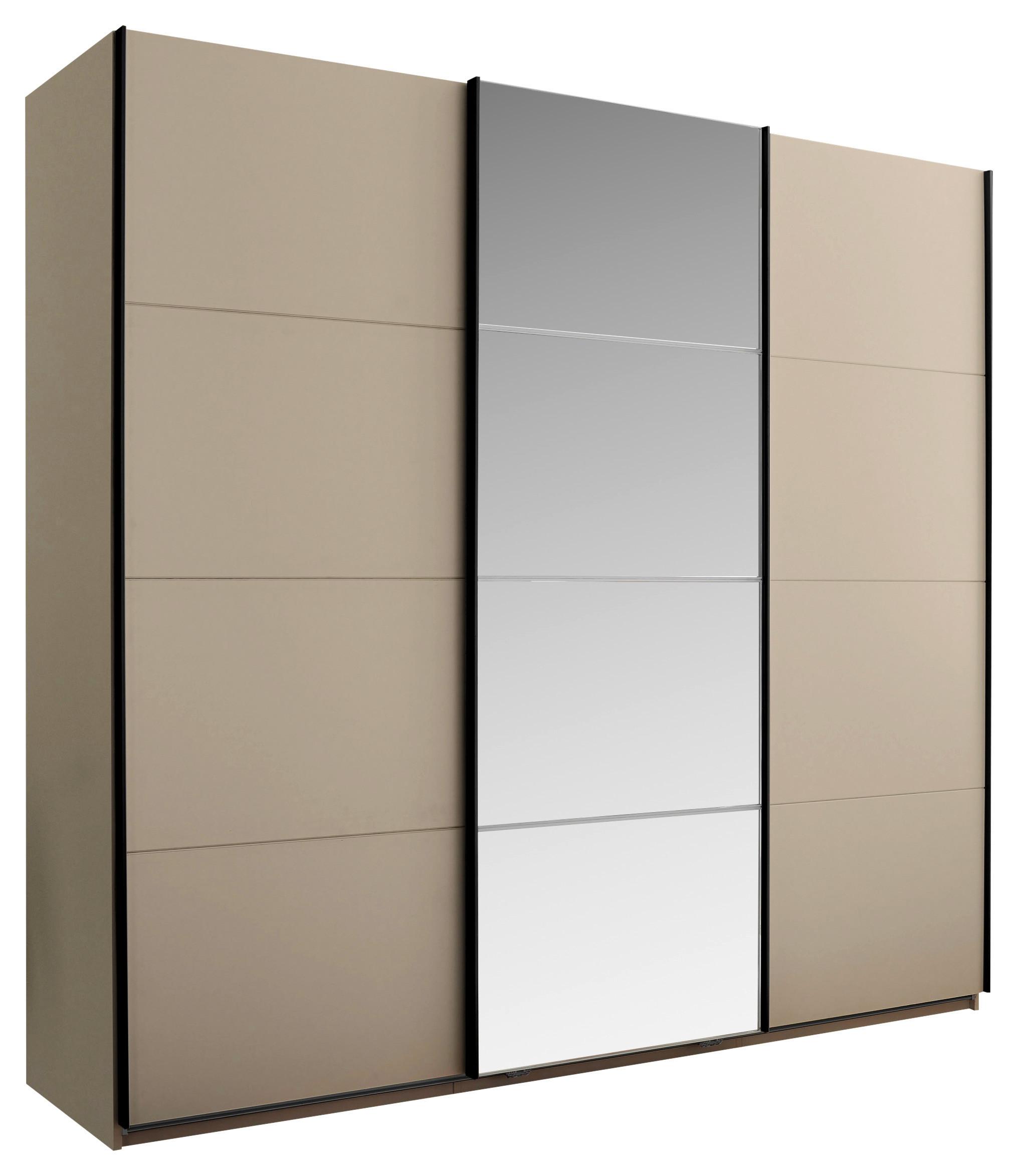 Ormar S Kliznim Vratima Carano - kašmir/crna, Konvencionalno, staklo/drvni materijal (215/204/63cm) - Modern Living