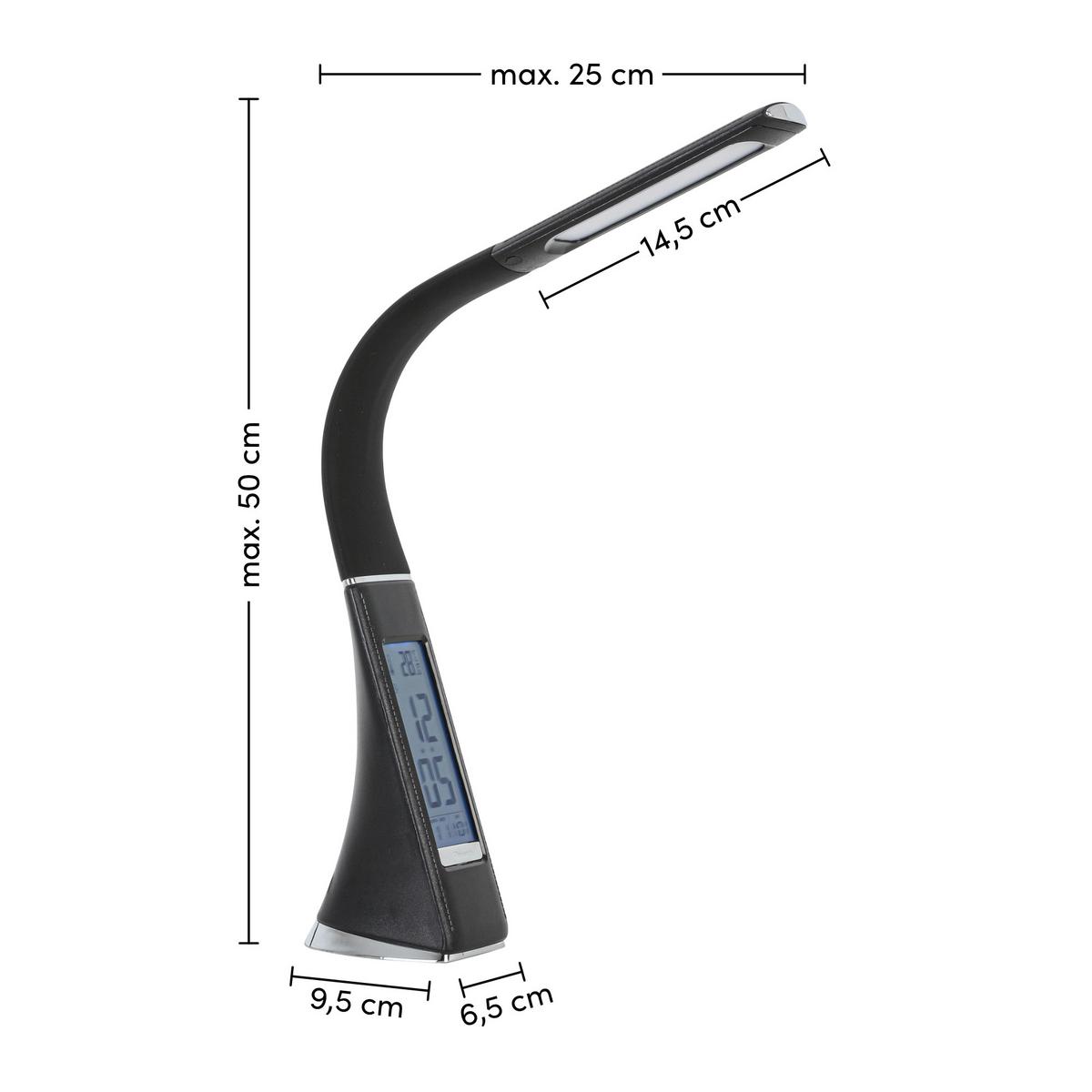 LED-Schreibtischleuchte Freddy 1 max. 5,5 Watt - Chromfarben/Schwarz, MODERN, Kunststoff/Metall (9,5/6,5/max 50cm) - Mömax
