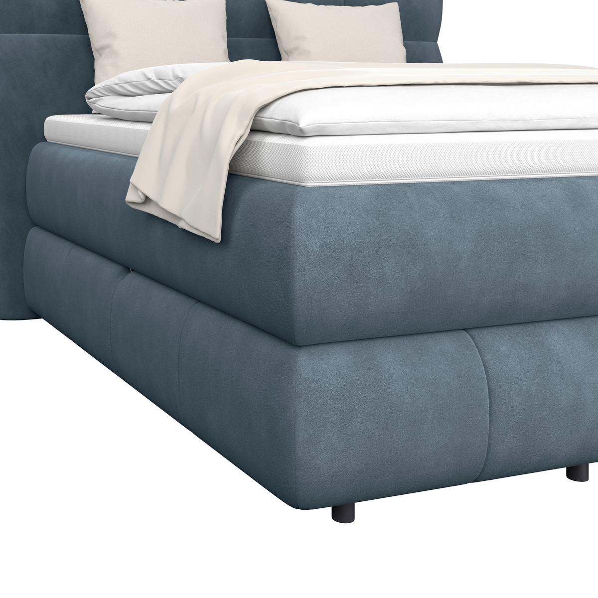 Boxspring Krevet Carmelo - zelena/crna, Trend, tekstil/plastika (140/200cm) - Premium Living