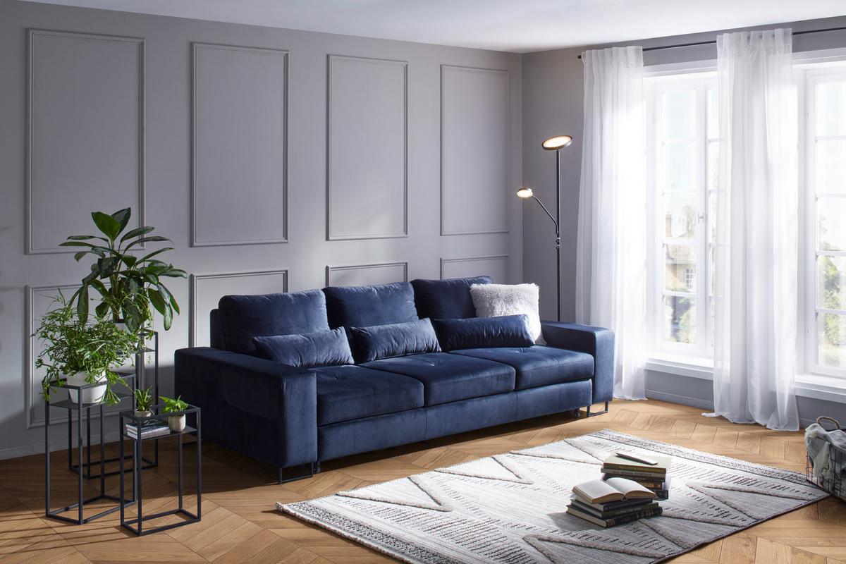 Trosjed Na Razvlačenje Simone - tamno plava/crna, Moderno, tekstil/metal (261/77-87/116cm) - Mömax