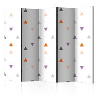 Paravan Triangles Rain I, 5-Delni, Dvostranski - večbarvno, Basics, tekstil/les (225/172/3cm) - artgeist