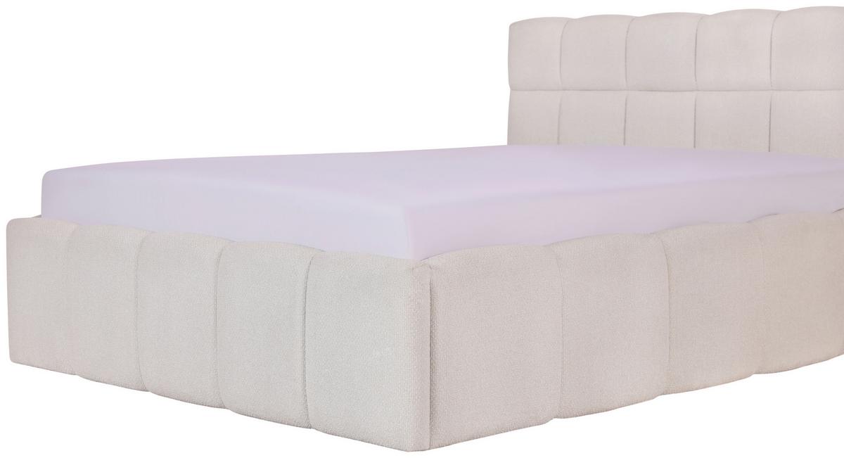 Oblazinjena Postelja Ascona, Krem, 140x200 - črna/krem barve, Konvencionalno, umetna masa/tekstil (140/200cm) - Modern Living