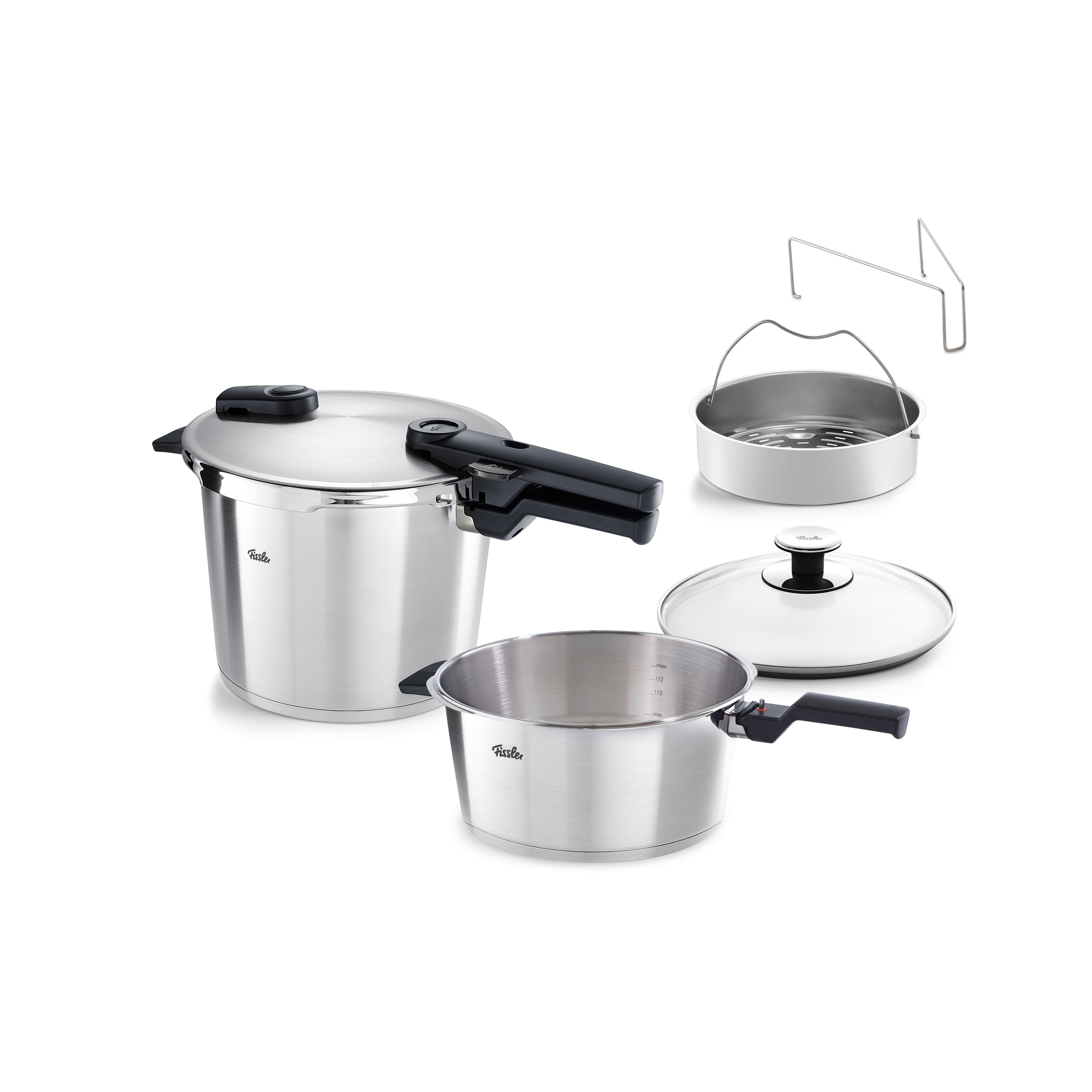 ZESTAW SZYBKOWARÓW 602-410-13- 090/0 FISSLER - kolor stalowy, Basics, metal (3,5 / 6,0l) - Fissler