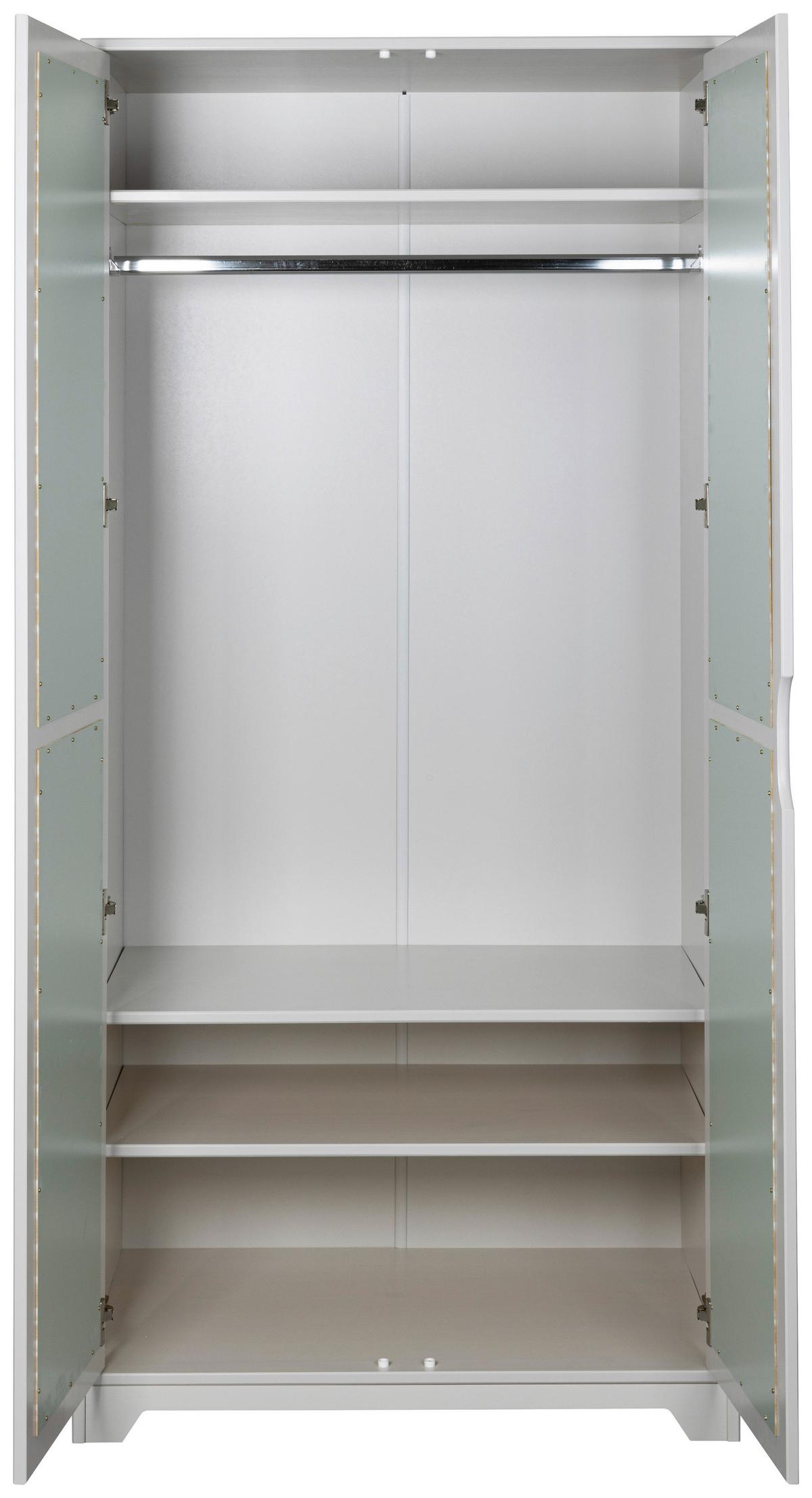 Drehtürenschrank Prati Kiefer ca. 92x205 cm Grau/Salbeigrün - Salbeigrün/Hellgrau, MODERN, Holz (92/205/59.5cm) - MID.YOU