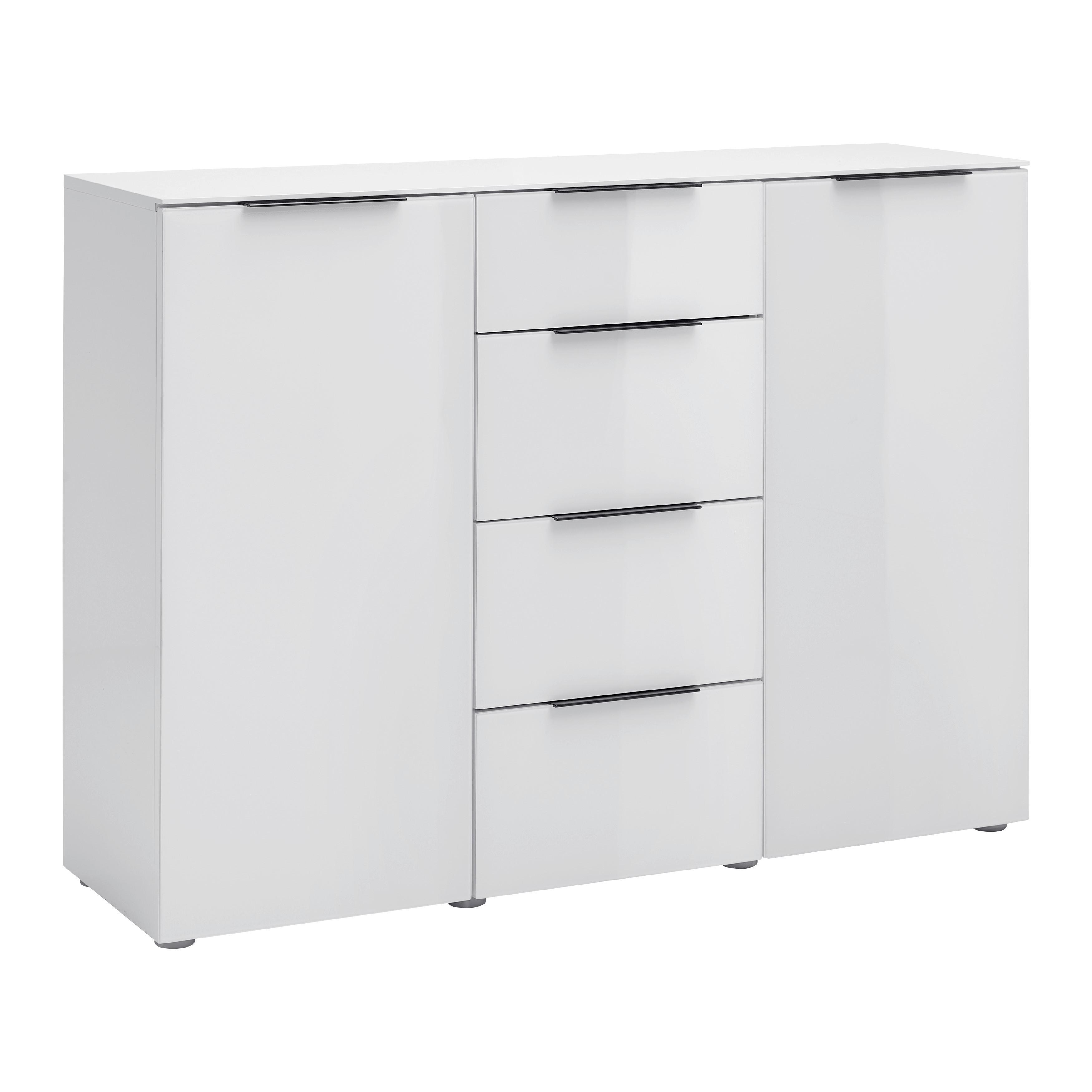 Sideboard Velaris Weiß - Schwarz/Weiß, MODERN, Metall (135,8/98/40,5cm) - Mömax