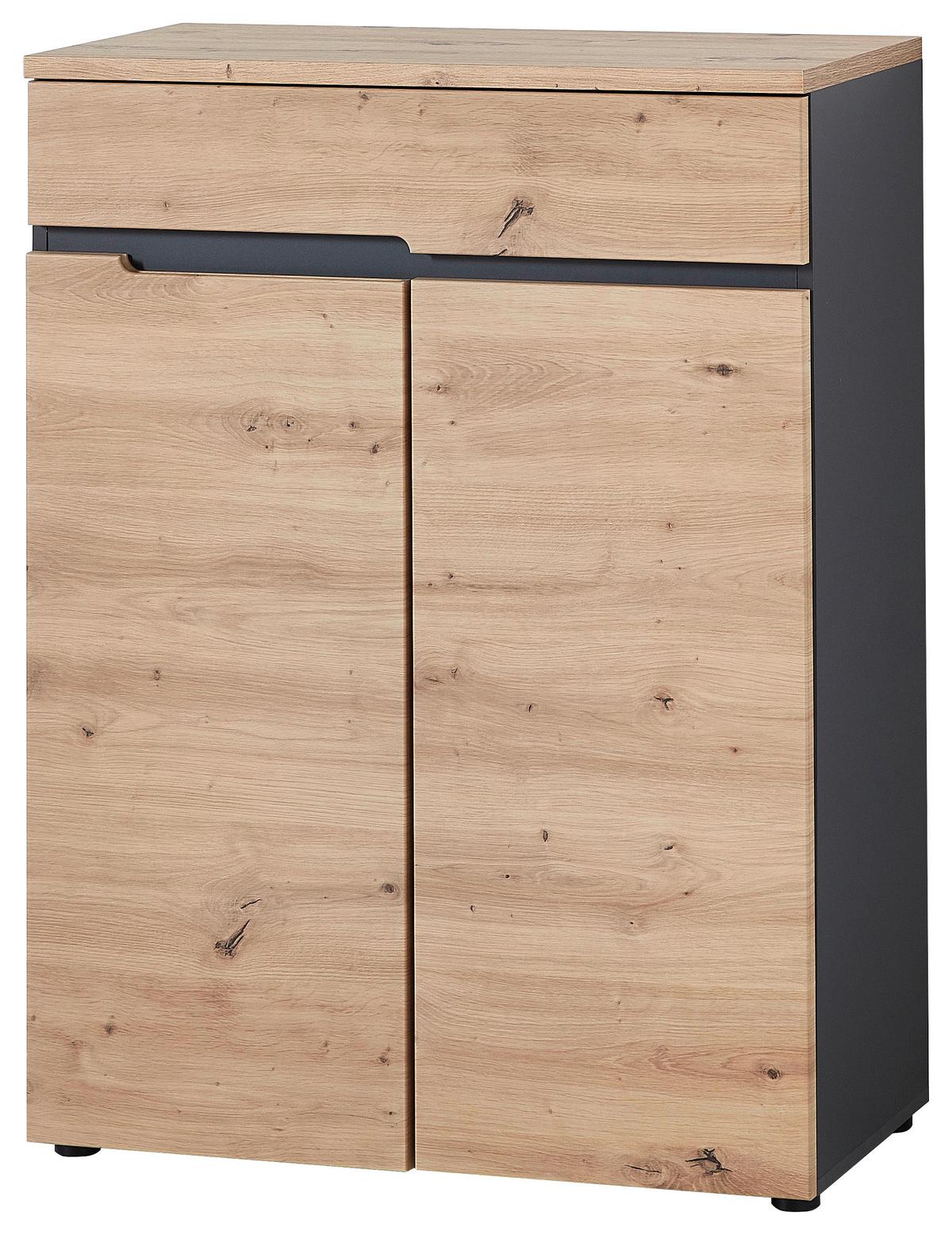 Schuhschrank Memphis in Eiche Artisan/Graphitfarben - Eichefarben/Graphitfarben, MODERN (80/107/38cm) - Mömax