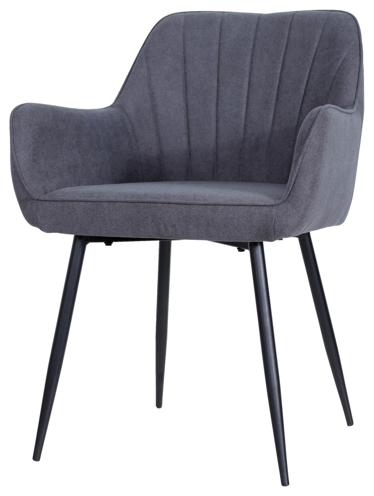 KRZESŁO Z PODŁOKIETNIKAMI ANNA - ciemnoszary/czarny, Modern, metal/drewno (57/79/58cm) - MID.YOU