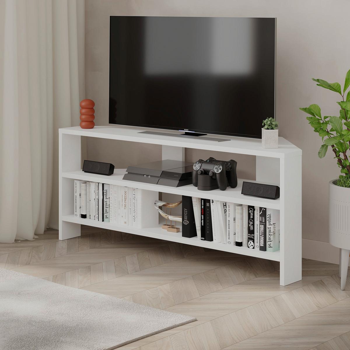 Nizka Omarica Thales - bela, Design, leseni material (114/45/36cm) - Livetastic