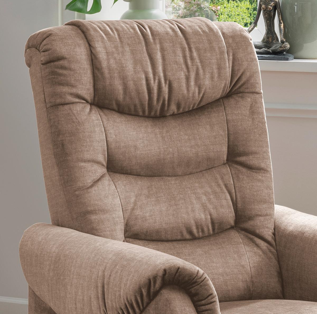 Fernsehsessel Nino Hellbraun Velours - Hellbraun/Schwarz, Design, Kunststoff/Textil (76/106/94cm) - Livetastic