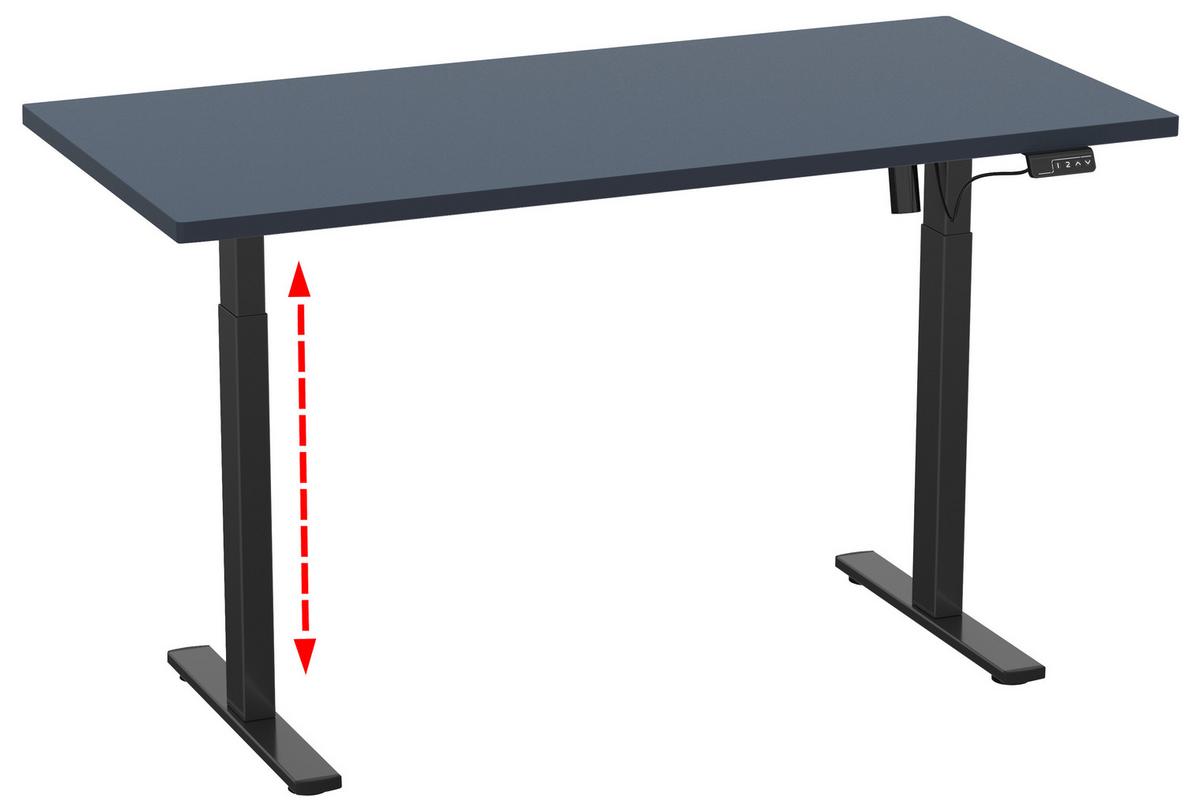 SCHREIBTISCH E-LONA - Anthrazit/Silberfarben, Design, Holzwerkstoff/Metall (110/71/80cm) - MID.YOU