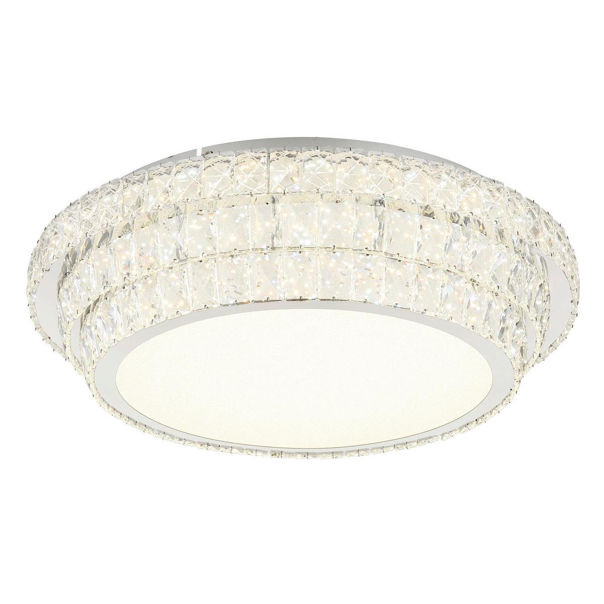 LED-DECKENLEUCHTE 68157-58 - Klar/Chromfarben, Konventionell, Glas/Kunststoff (60cm) - Globo