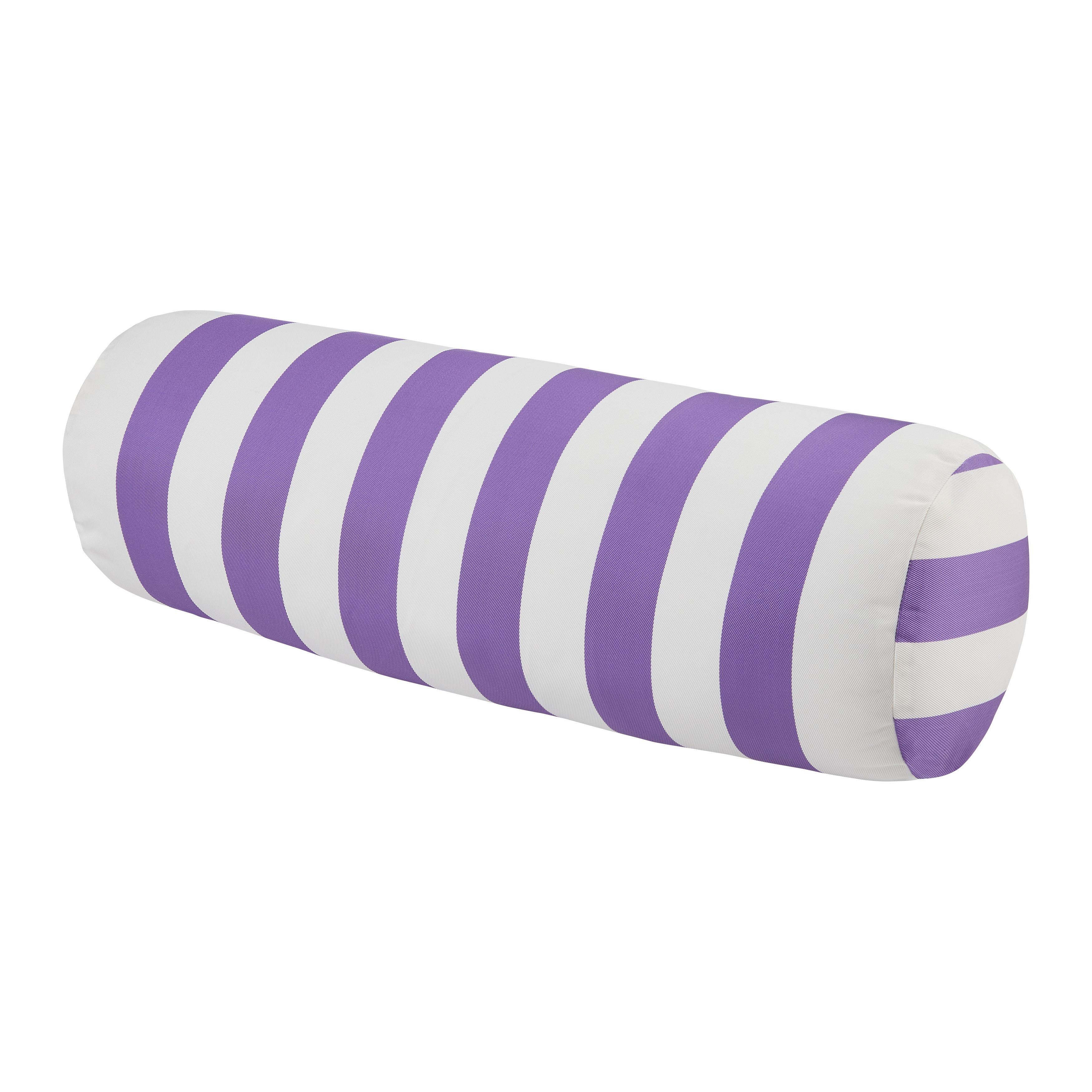 Nackenrolle Amore Gestreift Weiß/Flieder ca. 15x45cm - Flieder/Weiß, Textil (15/45cm) - Mömax