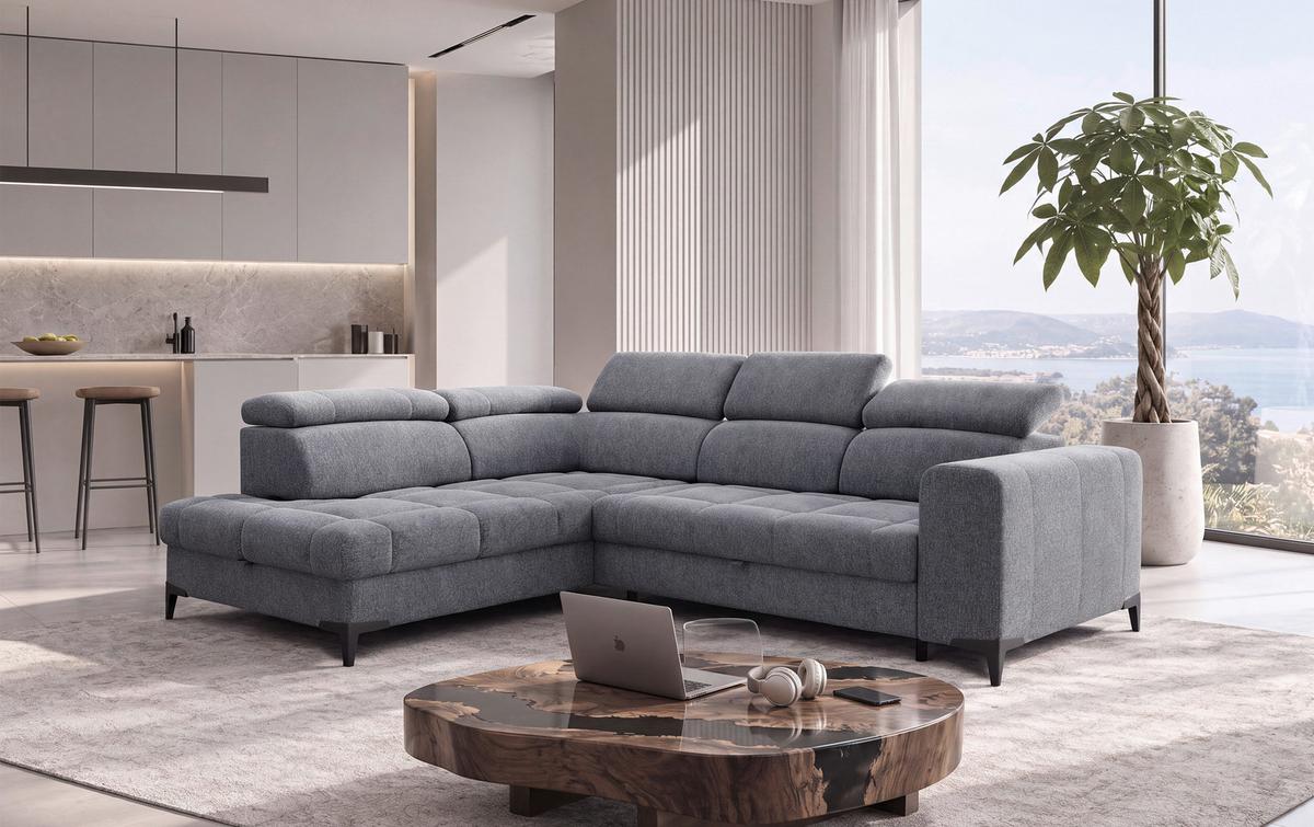 Kutna Garnitura Mason - tamno siva/crna, Moderno, drvni materijal/drvo (211/271cm) - Modern Living