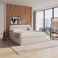 Box Ágy Marco - bézs, Modern, textil/fa (160/200cm) - Bessagi