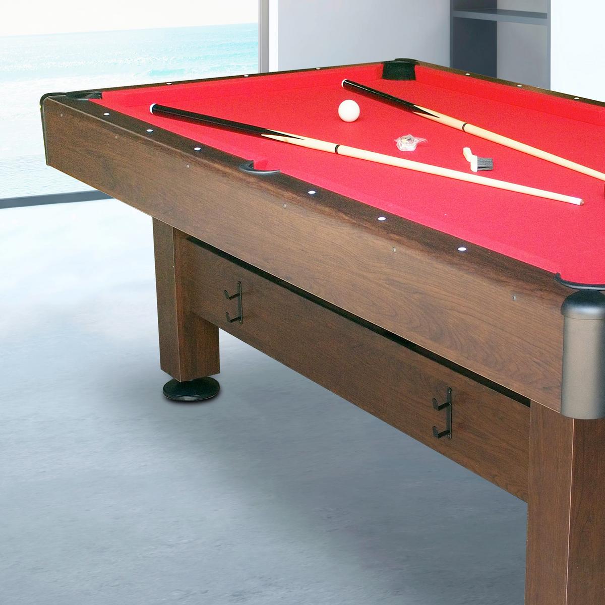 Billardtisch Saphir in Braun/Rot - Rot/Braun, Basics, Holz/Kunststoff (125/79/225cm) - Ambia Garden