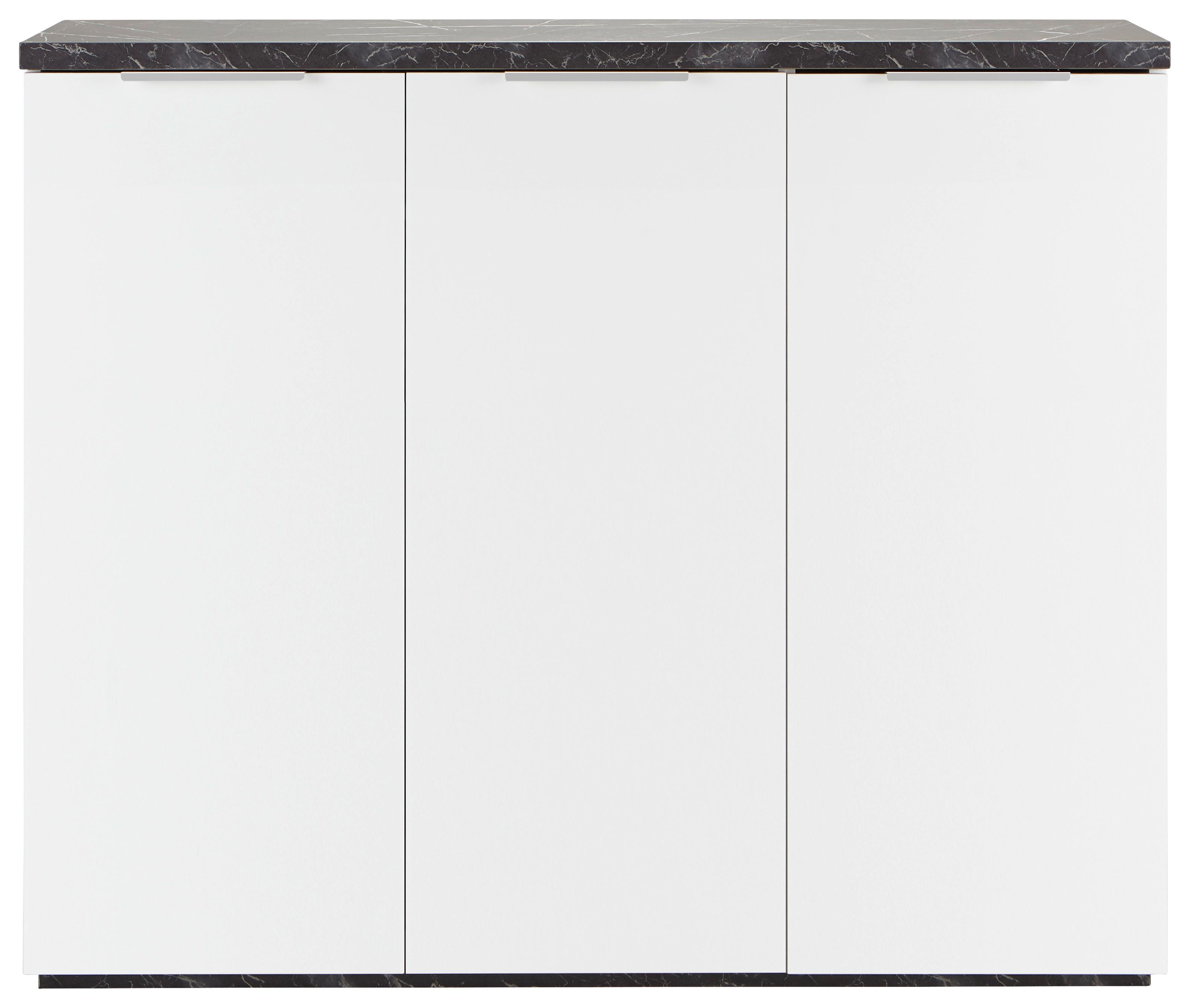 Schuhschrank in Weiß - Weiß/Grau, MODERN, Holzwerkstoff/Metall (120/102/35cm) - Premium Living