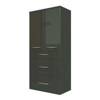 Midischrank Florida in Graphitfarben - Chromfarben/Graphitfarben, MODERN, Holzwerkstoff/Metall (60/130/30cm)