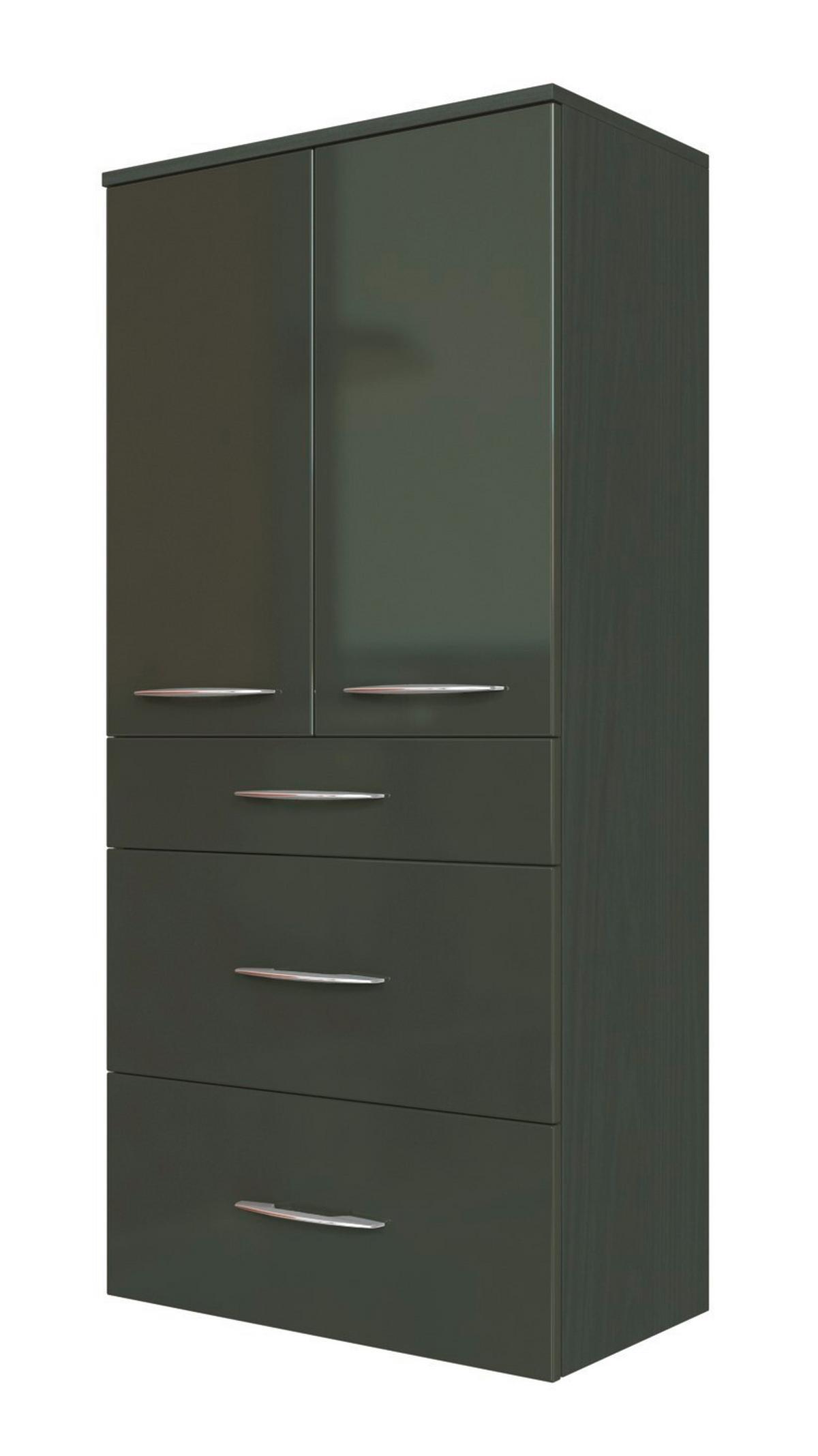 Midischrank Florida in Graphitfarben - Chromfarben/Graphitfarben, MODERN, Holzwerkstoff/Metall (60/130/30cm)