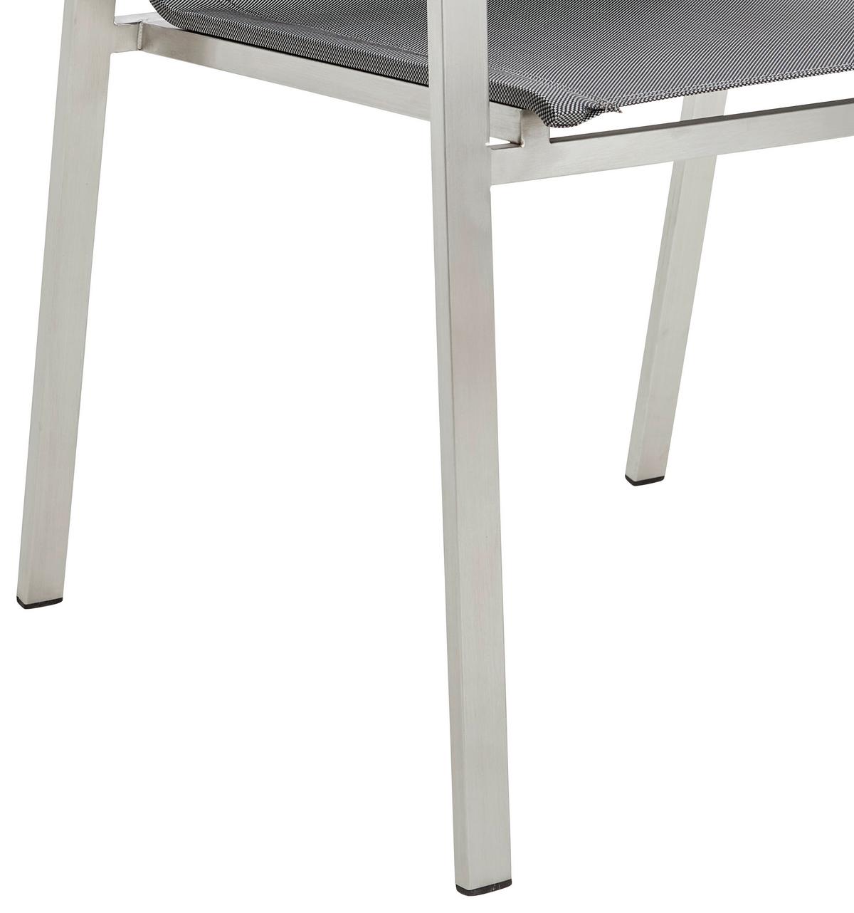 FOTEL SZTAPLOWANY SPIKE - kolor stalowy/kolor naturalny, Modern, metal/drewno (54/86/58cm) - Ambia Garden