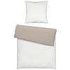 Bettwäsche Twill Streif Weiß/Beige ca. 135x200cm - Beige/Weiß, MODERN, Textil (135/200cm) - Mömax
