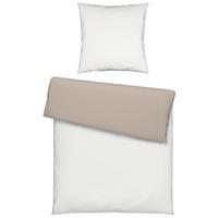 Bettwäsche Twill Streif Weiß/Beige ca. 135x200cm - Beige/Weiß, MODERN, Textil (135/200cm) - Mömax