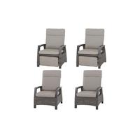 Loungegarnitur Corido 4-tlg. Grau - Grau, Basics, Kunststoff/Textil (72/103/83cm) - Siena Garden