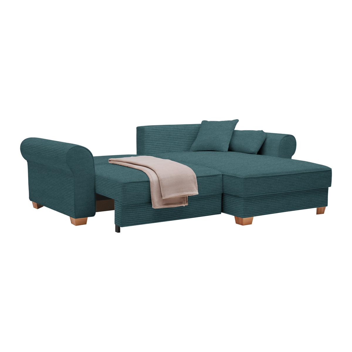 Wohnlandschaft Angelo Petrol - Petrol, MODERN, Holz/Holzwerkstoff (255/92/185cm) - Mömax