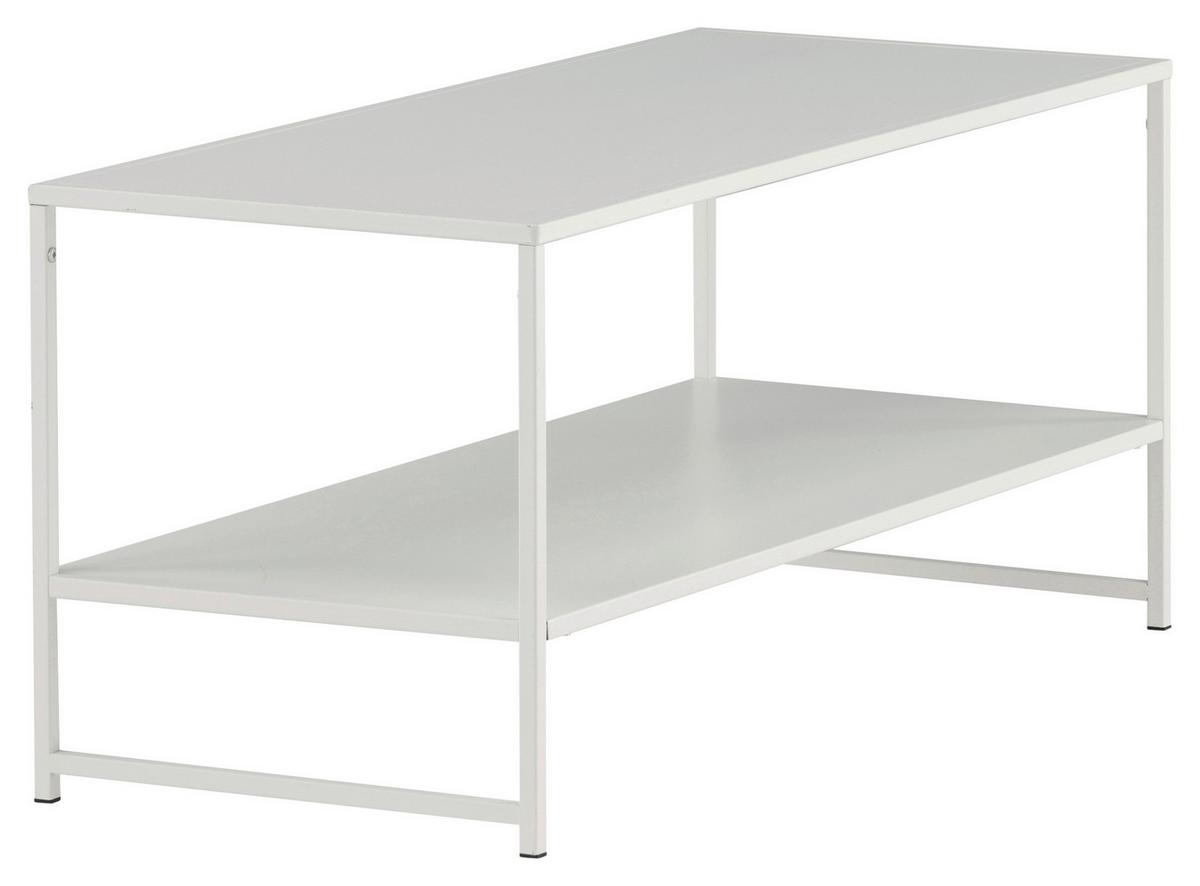 COUCHTISCH STAAL - Weiß, Design, Metall (102/43/45cm) - Livetastic