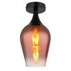 Deckenleuchte Lavus Schwarz/Kupfer max.40 Watt - Klar/Schwarz, Trend, Glas/Metall (15/30cm) - Globo