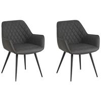 STUHL-SET COSE - Anthrazit/Schwarz, KONVENTIONELL, Textil/Metall (62/83/60cm) - MID.YOU