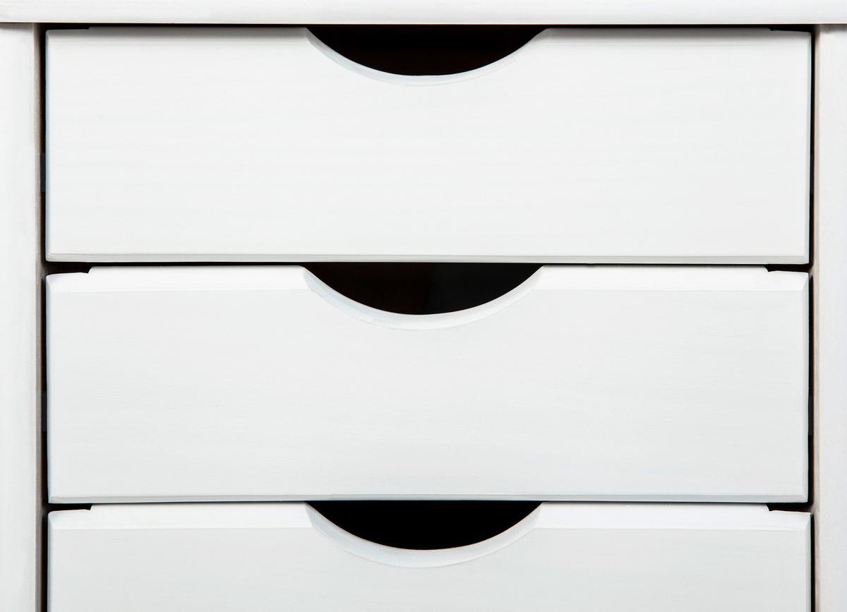 Rollcontainer Simon ca. 35x65x40 cm Weiß - Weiß, Basics, Holz/Kunststoff (35/65/40cm) - MID.YOU