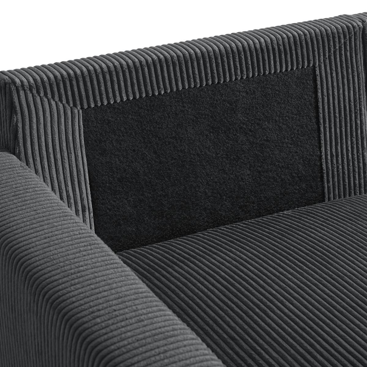 Sarokkanapé Martina - antracit, Modern, faalapú anyag/textil (276/89/204cm) - Mömax