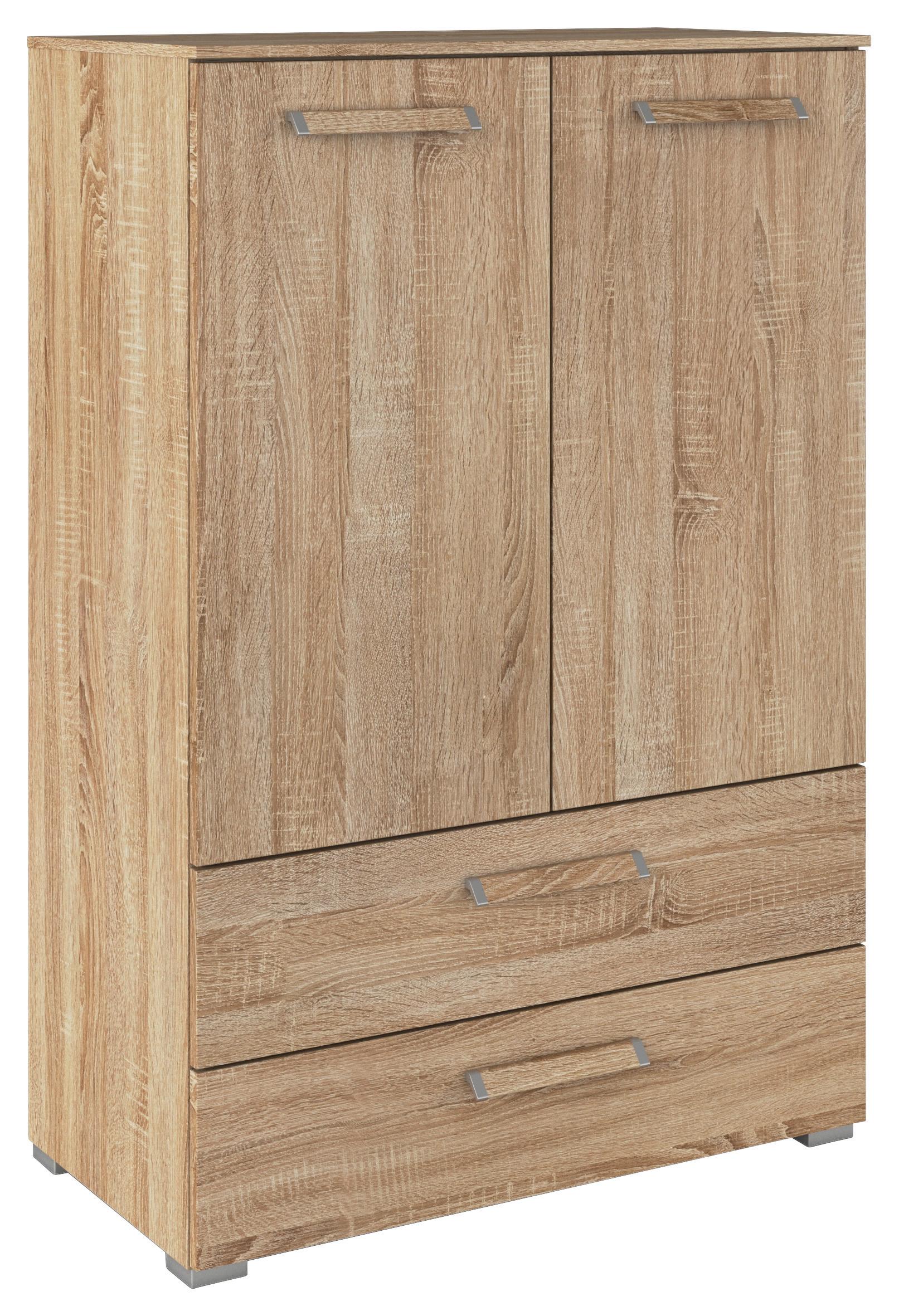 Visoka Komoda Evelyn, Barva Hrasta - srebrne barve/hrast sonoma, Design, umetna masa/leseni material (80/119/42cm) - Novel