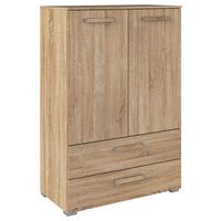 Visoka Komoda Evelyn, Barva Hrasta - srebrne barve/hrast sonoma, Design, umetna masa/leseni material (80/119/42cm) - Novel
