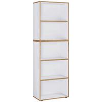 Pisarniški Regal Salia B60, Bela, Barva Hrasta - črna/bela, Design, umetna masa/leseni material (60/183/33cm) - MID.YOU