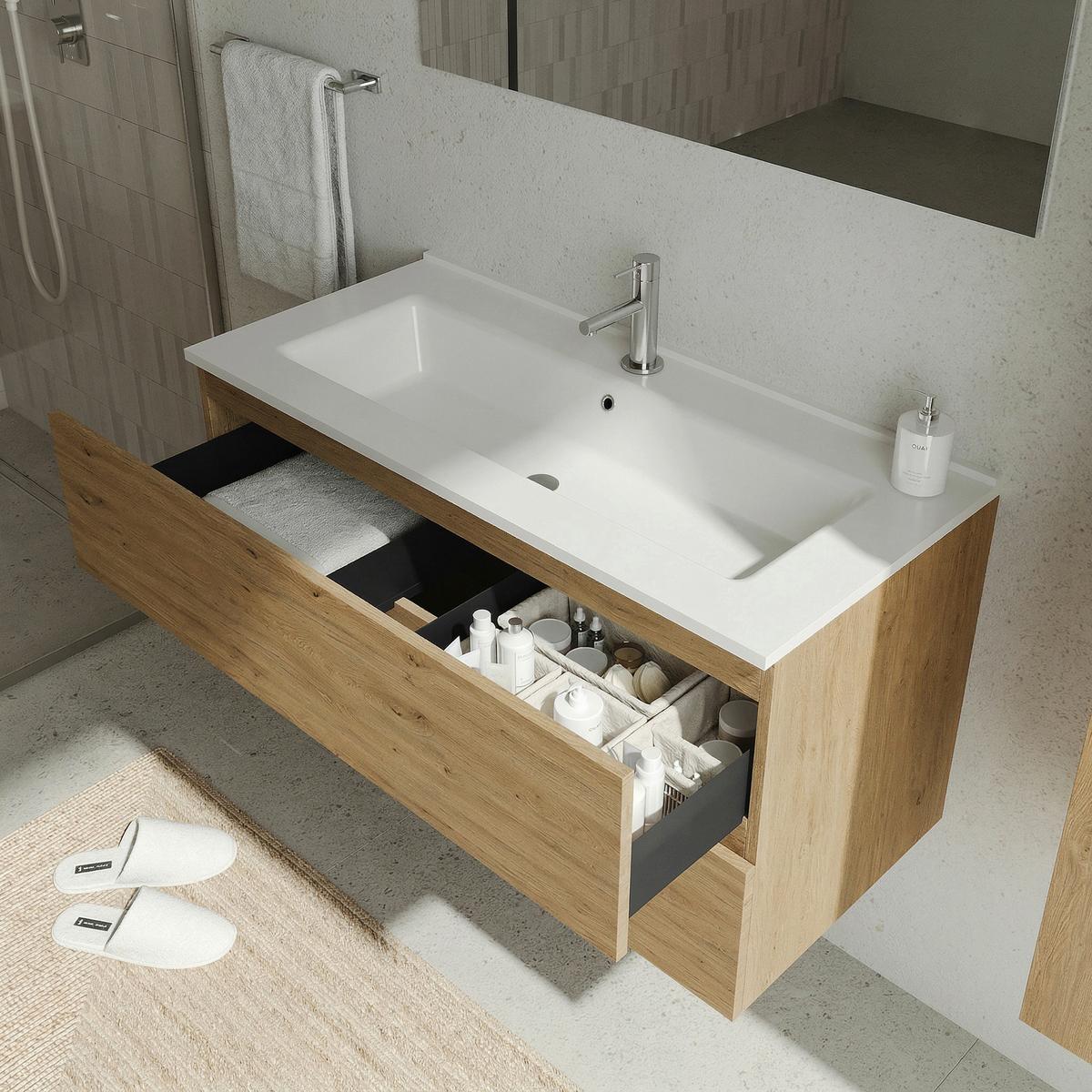 Element Ispod Umivaonika Easy - divlji hrast/antracit, Moderno, drvni materijal (100/51/46cm)