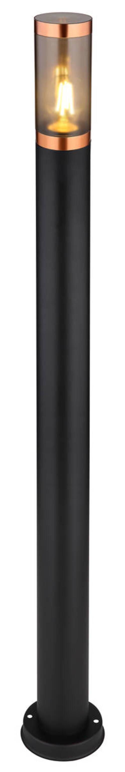 Außenleuchte Boston max. 23 Watt - Schwarz/Grau, Design, Kunststoff/Metall (12,7/110cm) - Globo