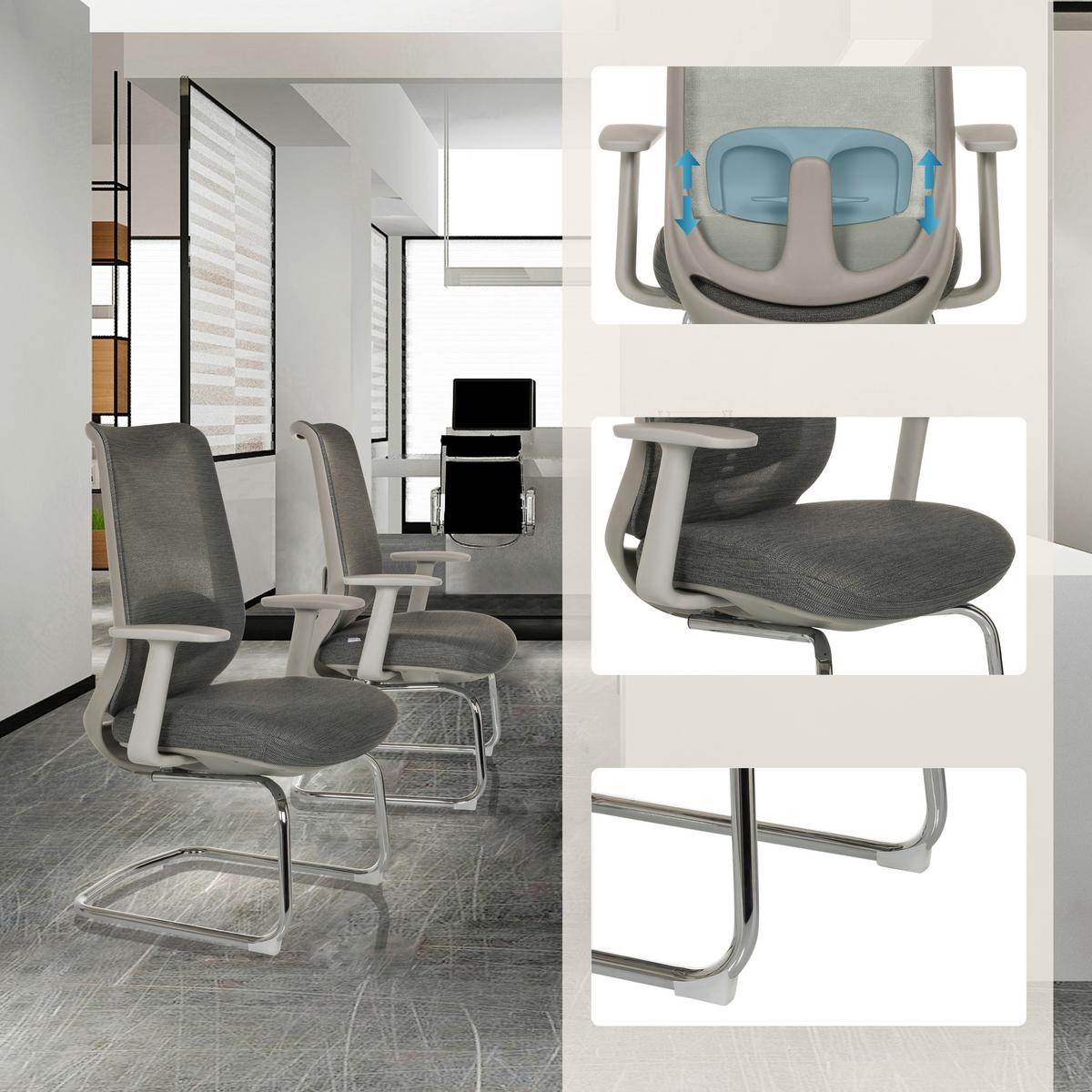Konferenčni Stol Mileston V, Siva - srebrne barve/siva, Moderno, kovina/tekstil (67cm) - MID.YOU