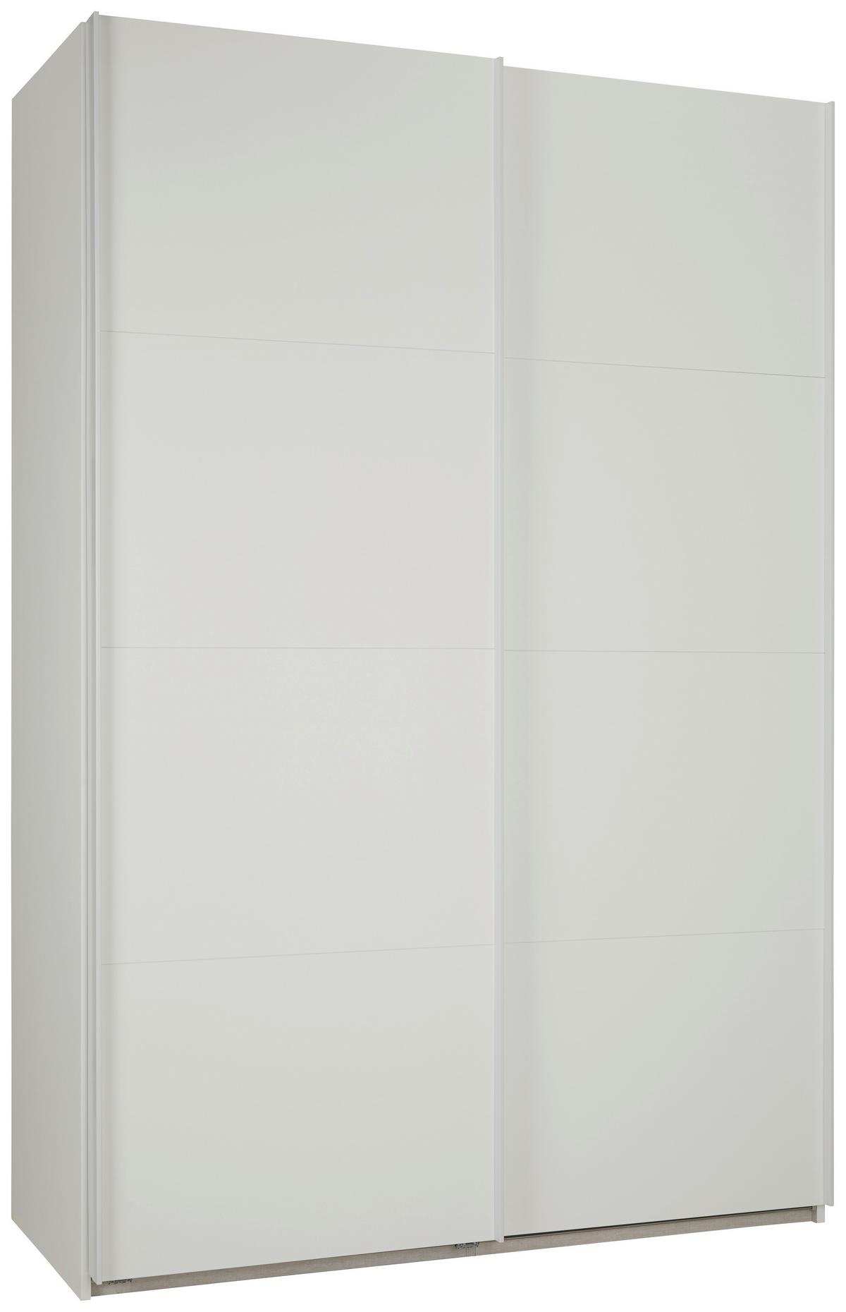 Schwebetürenschrank in Weiss - Weiss, Modern, Holzwerkstoff/Metall (150/222/60cm) - Mömax