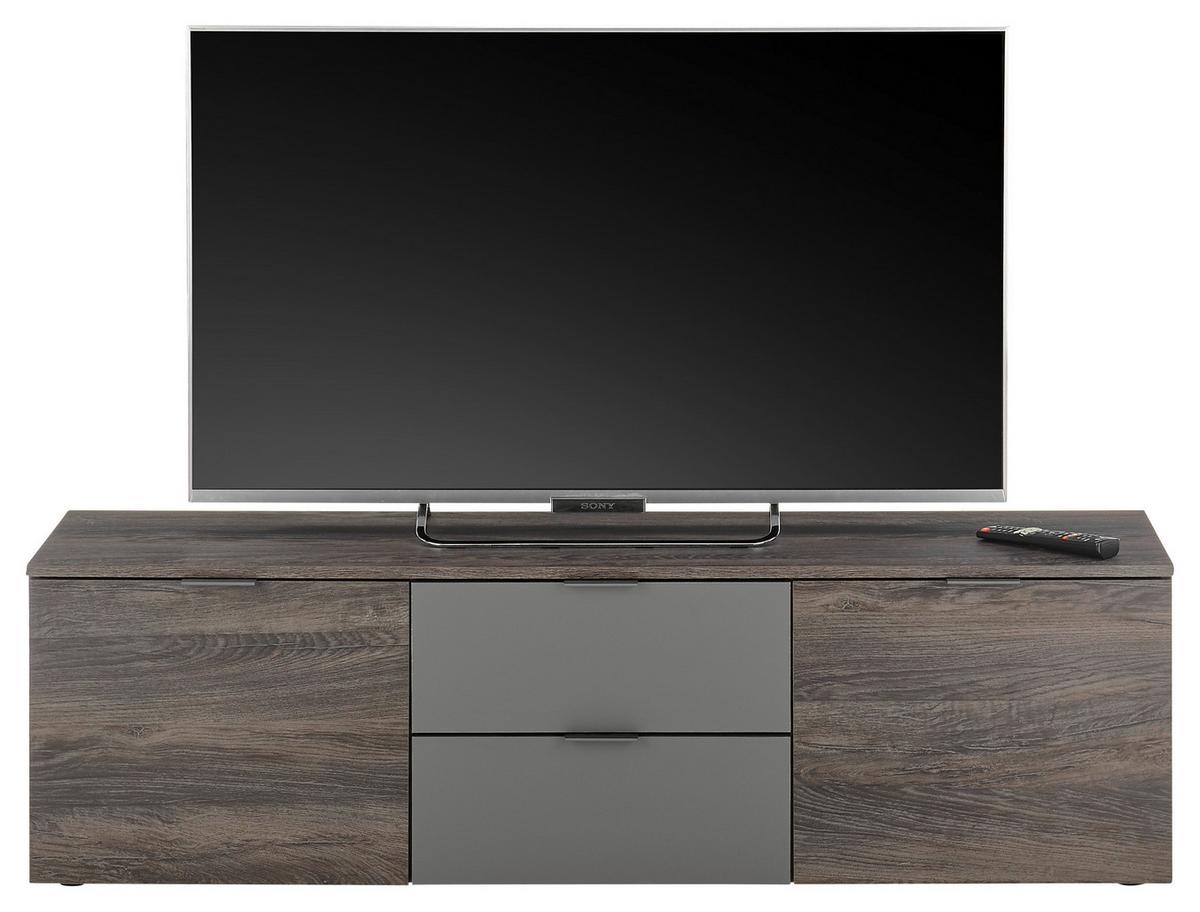 Nizka Omarica Cremona, Siva, Temni Hrast - siva, Trendi, umetna masa/leseni material (150/42/38cm) - Modern Living
