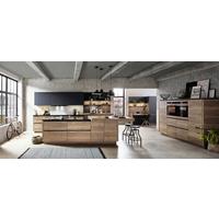 Bucătărie la comandă Structura/Easytouch - culoare lemn stejar/negru, Modern, material pe bază de lemn - Nobilia