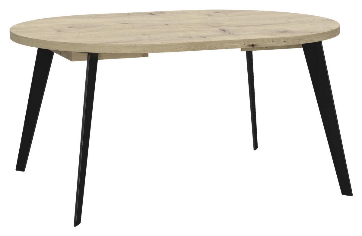 Kihúzható Asztal Toby - fekete/Artisan tölgy, Modern, faalapú anyag/fém (110/74,5/110cm)