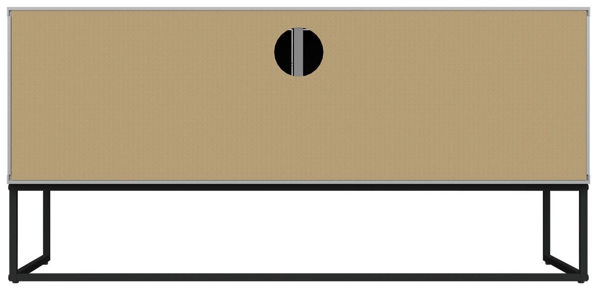 KOMODA NISKA LIPP - biały/czarny, Design, materiał drewnopochodny/metal (118/57/43cm)