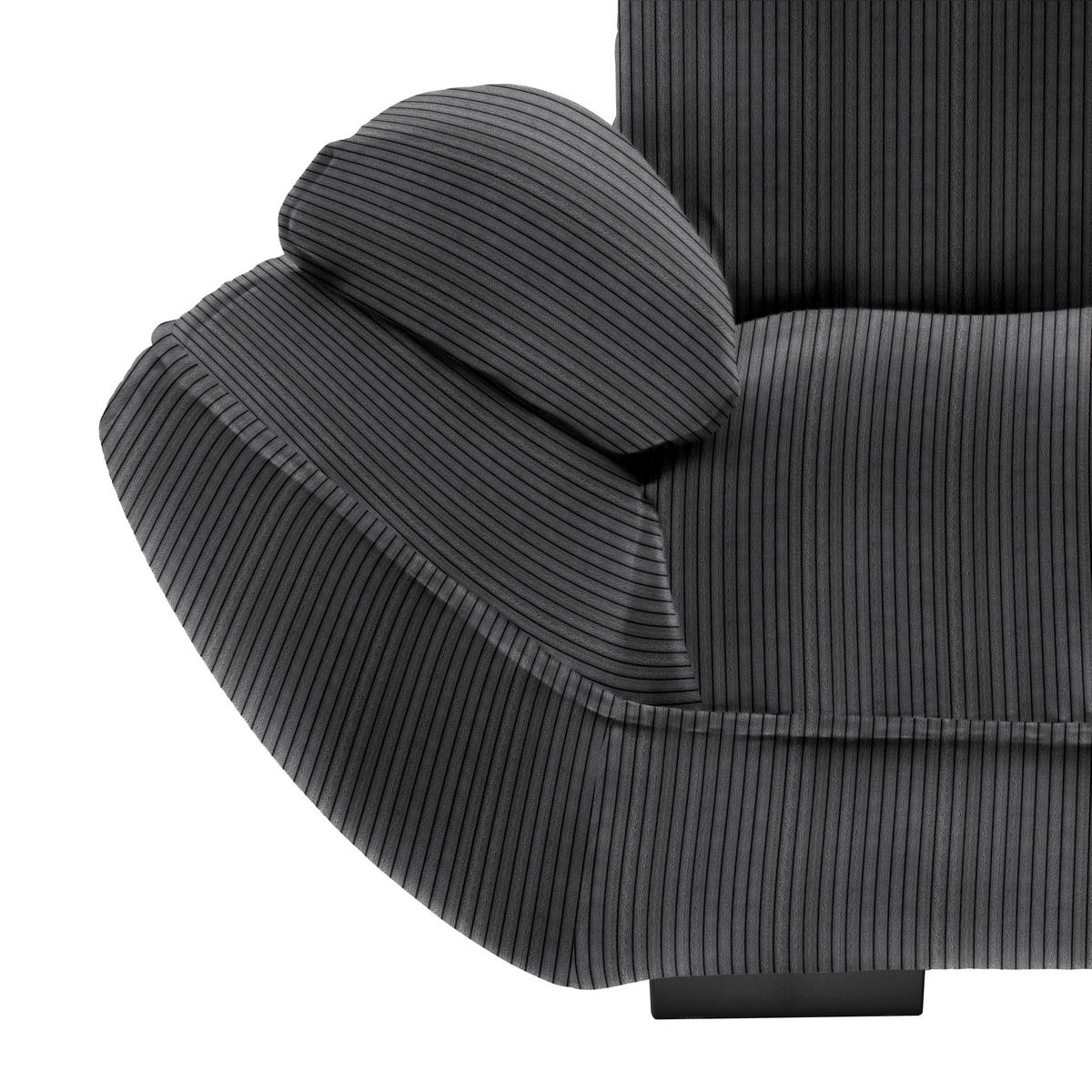 Wohnlandschaft Vivo Anthrazit - Anthrazit/Schwarz, MODERN, Kunststoff/Textil (317/63/179cm) - Premium Living