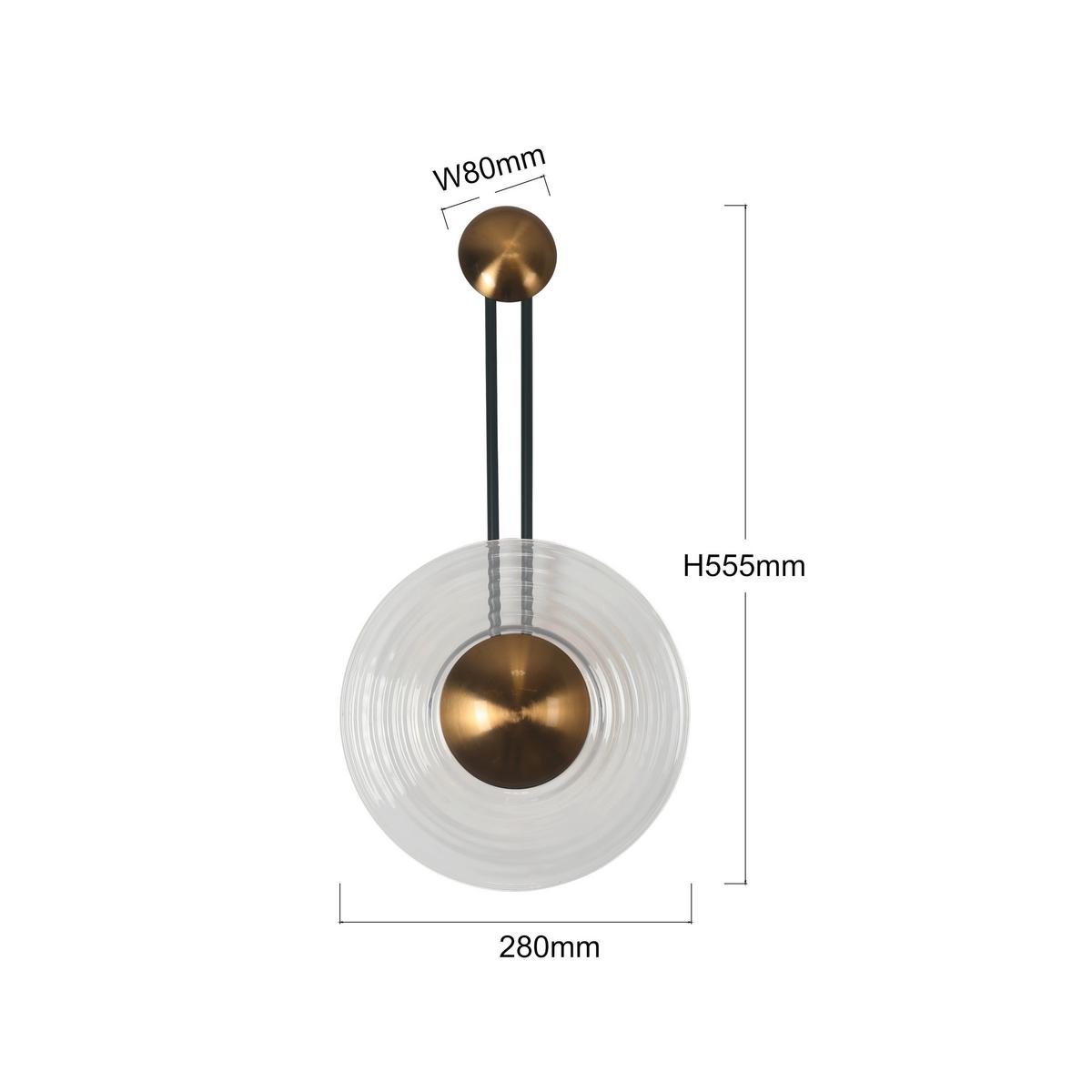 Led-wandleuchte Lp-1702/1w Tr Bell - Transparent, Konventionell, Glas (55.5/28/5cm)