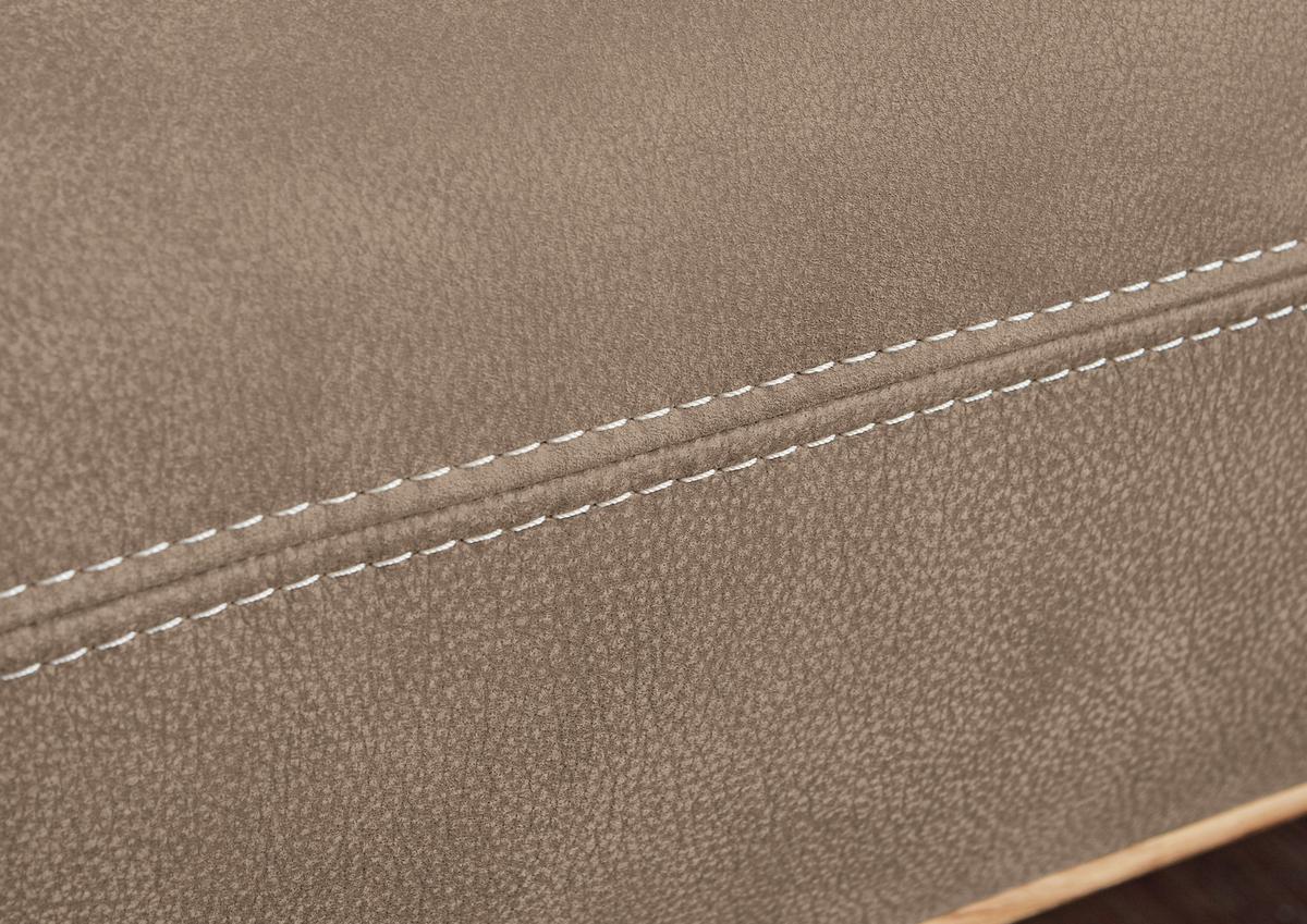 Wohnlandschaft Erling Taupe - Taupe/Beige, MODERN, Leder/Metall (322/89/187cm) - Premium Living